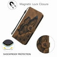 thumbnail image 3 of Dteck Galaxy S21 Wallet Case, [Butterfly & Flower Embossed] PU Leather Wallet Case Flip Protective Phone Cover with Card Slots and Kickstand for Samsung Galaxy S21, Brown, 3 of 4