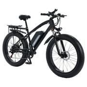 S6 Electric Bike 26" X 4.0"Fat Tires, 500W Motor & 19.8 MPH Electric Mountain Bicycle for Adults, 48V 13Ah Removable Battery, Shimano 7-Speed Snow Beach E-Bike with Rear Rack Fenders Phone Holder Lock