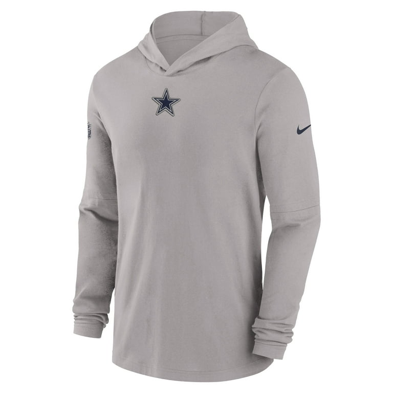 Men's Nike Gray Dallas Cowboys Sideline Performance Long Sleeve Hoodie  T-Shirt