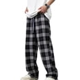 thumbnail image 3 of Men Casual Elastic Waist Trousers, Joggers, Sports Pajama Pants, Straight Leg, Drawstring, Quick Dry, Lightweight, Breathable, Daily, Workout, Lounge Pajamas, | AKLJWH,Black L, 3 of 7