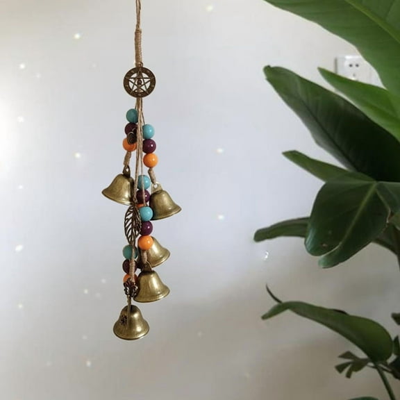 Bell Protection Door Handle Pendant Rattan Wind Chime Blessing Crystal Wind Chime Home Room Decoration F,1 * bell pendant