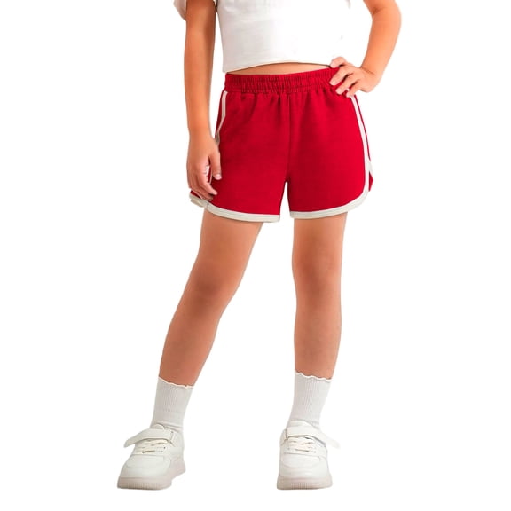 YOUYEDIAN Girl's Running Athletic Shorts Sport Workout Gym Casual Dolphin Shorts (Hot Pink, 8-9 Years)