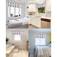 thumbnail image 4 of Purple Gray Leaves Kitchen Curtain Valances for Windows Farmhouse Short Curtains, Summer Tropical Plant Aesthetics Rod Pocket Valance Curtain for Bedroom Cafe Living Room 42"x12", 4 of 8