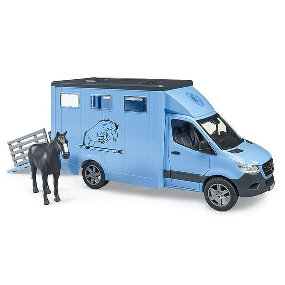 1/16 Mercedes-Benz Sprinter Animal Transporter with 1 Horse by Bruder 02674