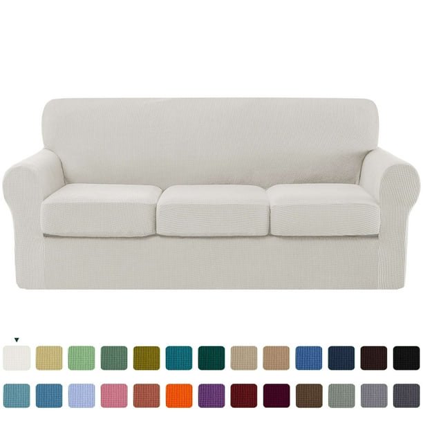 CHUN YI Housse de Canapé avec Housse de Coussin Séparée Extensible à Carreaux