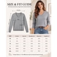 thumbnail image 7 of QUALFORT Women's 100% Cotton V-Neck Pullover Sweater, Long Sleeve Lightweight Sweater for Women, Soft Classic Solid Color Knit Sweater Top, Grey L, 7 of 7