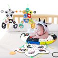 thumbnail image 2 of Baby Toys 0-6 Months, Tummy Play Time Pillow with Crinkle Mat & Teethers, Black and White High Contrast Baby Toys with Mirror, Montessori Sensory Crawling Toy for Infant Newborn Toddler, 2 of 6
