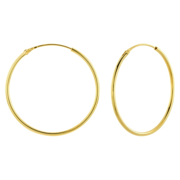 Gold Plated 925 Sterling Silver 30mm Hoop Earrings