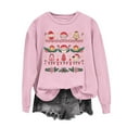 thumbnail image 6 of HOMBOM Sweatshirts for Women Holiday Vintage Crewneck Merry Pink Christmas Santa Adults Sweatshirt Xmas, 6 of 6