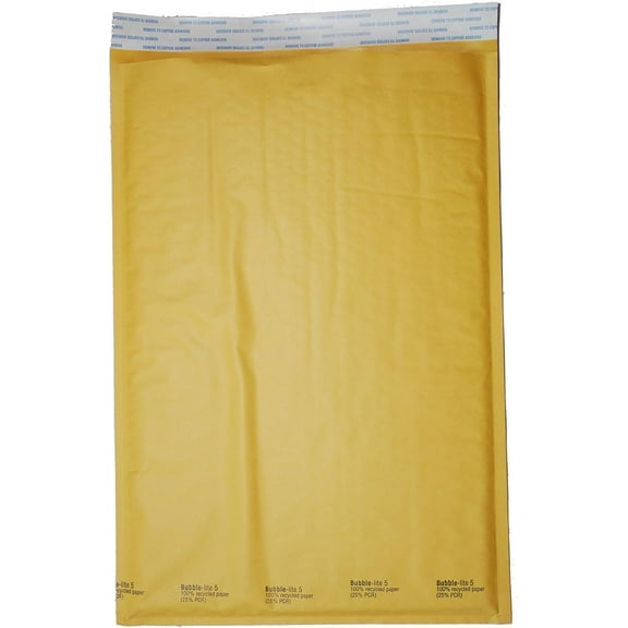 ValueMailers 100#5 10.5x16 Kraft Yellow Bubble Lite Mailers Padded Shipping Envelopes