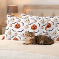 thumbnail image 3 of Halloween Outdoor Pillow Covers 20"x12" Set of 2,Waterproof Throw Pillow Covers for Patio Furniture,Fall Pumpkins Halloween Funny Bat White Decorative Cushion Pillowcases for Garden Porch Couch Sofa, 3 of 9