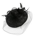 thumbnail image 5 of Clearance! Baberdicy Women's Elegant Hat Strap Flower Feather Party Hat Hair Clip Headband Accessory Black, 5 of 7