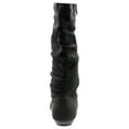 thumbnail image 4 of Womens Mid Calf Fall Boots Faux Suede Slouch Riding Boot Shoe, 4 of 5