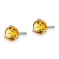 thumbnail image 5 of Auriga Fine Jewelry 14K White Gold Round Citrine Solitaire Stud Earrings for Women, 5 of 6