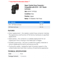 thumbnail image 2 of Upper Coolant Hose Connector - Compatible with 2010 - 2017 Buick LaCrosse 2011 2012 2013 2014 2015 2016, 2 of 2