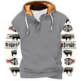 thumbnail image 2 of Jinhomg Mens Fleece Lined Hoodies Vintage Western Cowboy Sweatshirts Casual Comfy Long Sleeve Country Graphic Pullover Tops with Pocket Gray S, 2 of 5