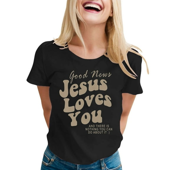 Women's Casual Printed Round Neck Short Sleeve T Shirt, Loose & Flowing, Comfortable, Suitable for Indoor/Outdoor Activities, Sizes S-XXL