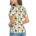 thumbnail image 3 of Honeii Cute Bear Print Women's Classic V-Neck T-Shirt,Womens Fashion Tops,Stylish Everyday Top for Women, Casual Summer Spring Outfits Clothes-Large, 3 of 5
