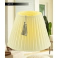 thumbnail image 4 of 11x18x13.5 Empire BoxPleat Tassel Lamp Shade, Eggshell Shantung Fabric, 4 of 5