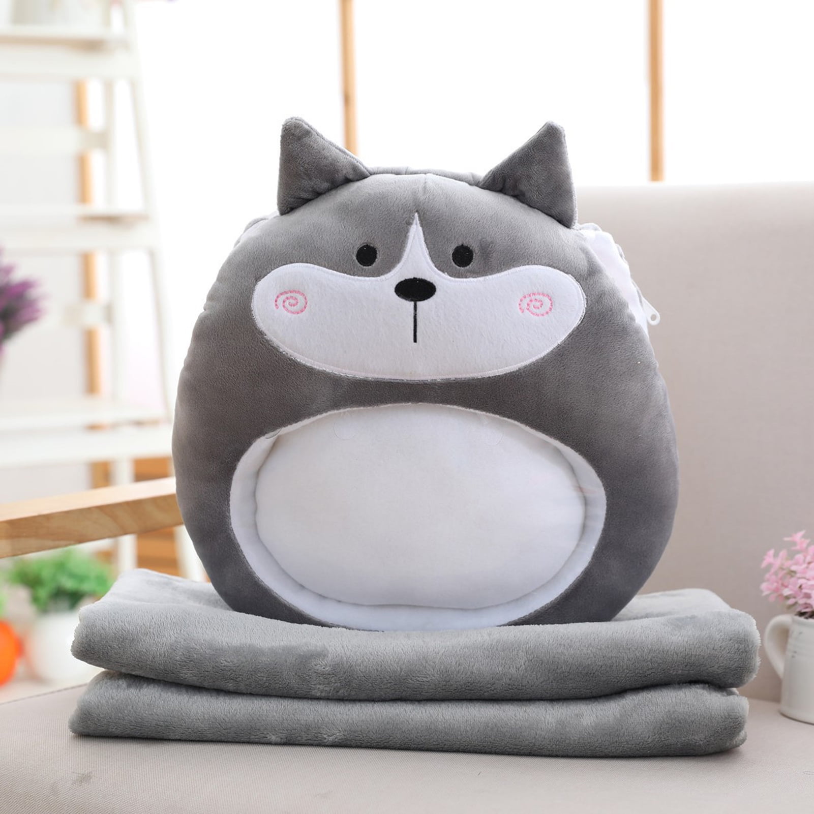 Stuffed animal pillow blanket new arrivals