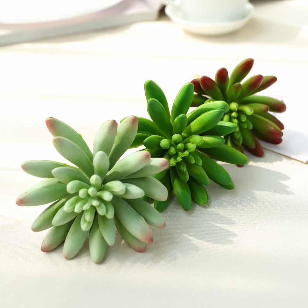 Efavormart Set of 3 | 6' Assorted Artificial Faux Succulents Picks Mini Green Plants (Container not included)