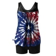 thumbnail image 5 of FAWUUDO Women's Tankini Swimsuits Tummy Control Two Piece Bathing Suits Modest Swim Tank Top with Shorts Bottom Independence Day, 5 of 6