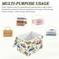 thumbnail image 7 of Large Collapsible Storage Box Flip Lid Fabric Decorative Organizer Container Basket with Handles 16.5×12.6×11.8in Duck Amusement Park, 7 of 7