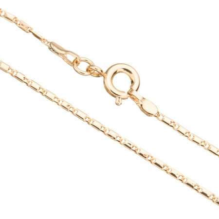 Lock Chain Necklace With Springring Clasp 20Inch 14K Gold Finished Brass 1.5mm Chain Width 1pcs/pack (3-Chain Value Bundle), SAVE $2