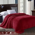 thumbnail image 4 of Exclusivo Mezcla Waffle Textured Soft Fleece Blanket, Queen Size Bed Blanket, Cozy Warm and Lightweight (Deep Red, 90"x90"), 4 of 10