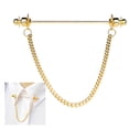 thumbnail image 4 of Camisa Collar Bar Pin Sunnimix con Cadena Joyería Decoración Cravat Broches Insignias Clips de Boda Dorado 70mm, 4 of 8