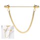 thumbnail image 4 of Camisa Collar Bar Pin Sunnimix con Cadena Joyería Decoración Cravat Broches Insignias Clips de Boda Dorado 70mm, 4 of 8