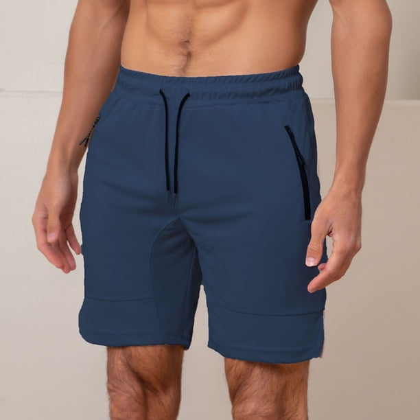 WILLBEST Pantalones Cortos de Verano para Hombre, Pantalones Cortos de Color Liso con Corbata, Pantalones de Cinco Cuartos Transpirables y Frescos.