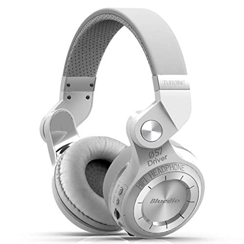 Audífonos inalámbricos Bluetooth Bluedio T2 Plus con micrófono ranura para tarjeta micro SD y radio FM Blanco