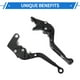 thumbnail image 5 of Palancas de freno y embrague cortas y largas para Yamaha YZF R1 2002-2003, palanca de freno ajustable en 6 posiciones, aleación de aluminio, negro sólido, 5 of 6