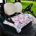 thumbnail image 2 of Golf Cart Seat Covers for 2 Seater,Pink Purple Hummingbird Microfiber Cart Seat Towel Blanket,Spring Watercolor Flowers Leaf Plant Absorbent NonSlip Bench Seats Protector for Golf Course 51"x31", 2 of 9