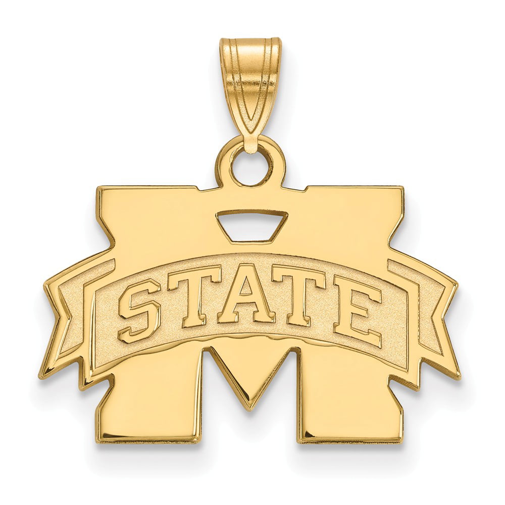 Solid 925 Sterling Silver University of Mississippi Small Pendant 10mm x 19mm 