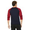 thumbnail image 3 of Men's 3/4 Sleeve Crew Neck Baseball Shirt, Casual Dynamic Cotton Raglan T Shirts, Burgundy/Blue 3XL, 1 Pack, 3 of 7