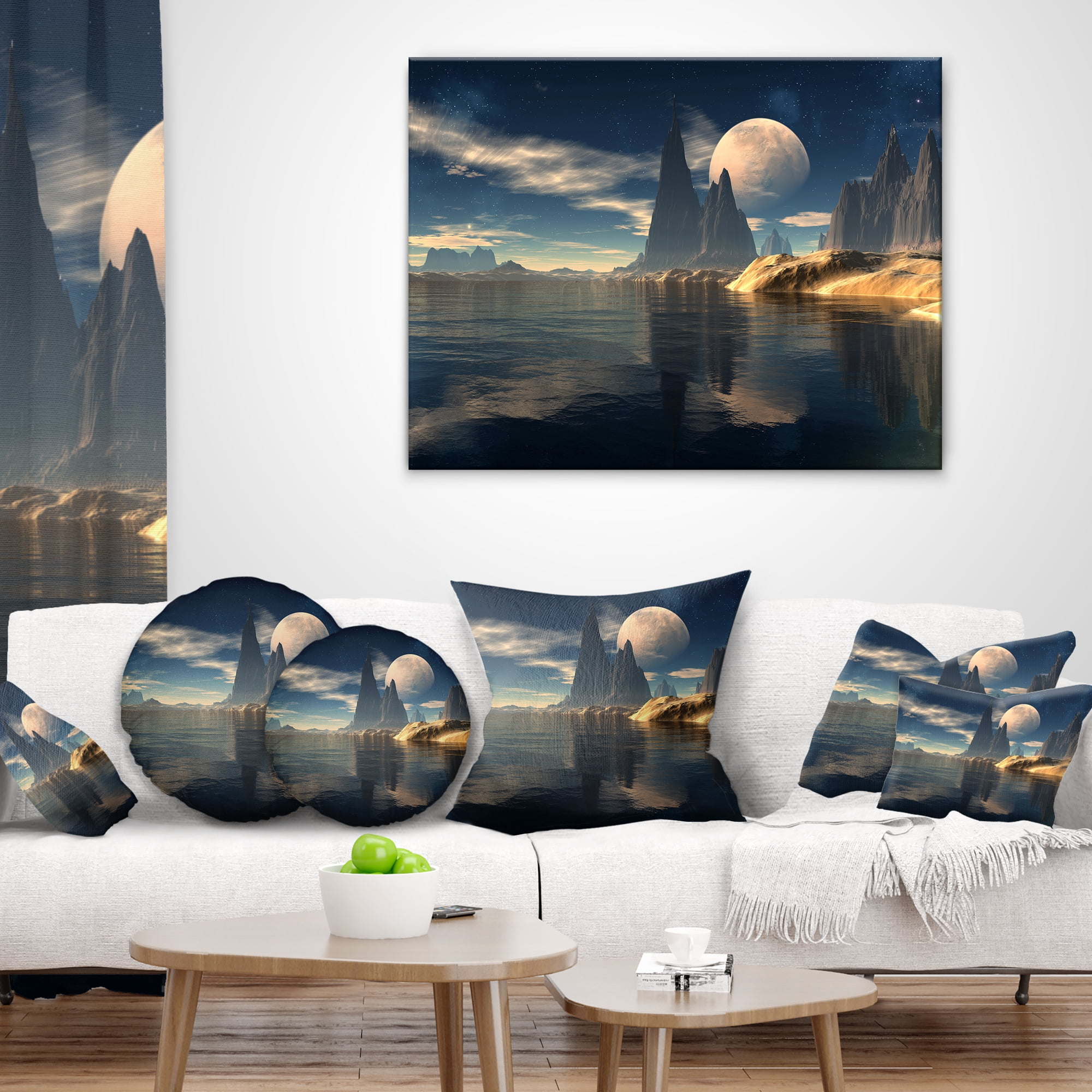 Designart Antara Alien Planet - Photography Throw Pillow - 16x16
