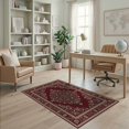 thumbnail image 2 of ODIKA Vintage Papel Symmetrical Frame Intricate Botanical Aged Distressed Non-Slip Chair-Friendly for Home Office, Gaming Room, Under Desk, 2 of 7