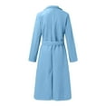 thumbnail image 6 of CCRFTGI Pea Coats for Women Casual Belted Woolen Blend Trench Mid Long Pea Coats Trendy Lapel Collar Coat Winter Overcoat with Belt Light Blue S, 6 of 8