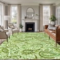 thumbnail image 3 of 5x8 Washable Area Rug, Green Paisley Floral Non-Slip Large Rectangle Rug for Living Room Dining Room, Retro Abstract Watercolor Paisley Floral Indoor Floor Mat for Home Decor, 3 of 9