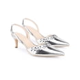 thumbnail image 3 of BLISSFUL STEP Stiletto Sandal Slingback High Heels Pointed Toe Heel Buckle Sandals for Women Silver (Size 5.5), 3 of 8