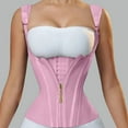 thumbnail image 4 of VISALY women's bodysuit tops Waist Shaper, Ladies Latex High Elastic Waist Zipper Button Retro Body Shaping Vest, Womens Cotton Underwear High Waist Womens Underwear High Waist, Red,XL, 4 of 8