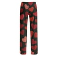 thumbnail image 7 of Women's Drawstring Valentine's Day Printed Casual Pants, Elastic Waist Lounge Pants for Women, Holiday Themed Sleepwear Pajama Pants, Comfortable Fit,Purple Pink,S, 7 of 7