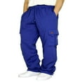 thumbnail image 1 of Mens Loose Cargo Pants Cual Drawstring Eltic Waist Wide Leg Athletic Sweatpants Outdoor Trousers, 1 of 3