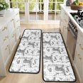 thumbnail image 4 of Kitchen Rugs Sets Of 2,White Highland Cow Bathtub Flower Pattern Anti Fatigue Kitchen Mat Rugs Non Slip Washable,Decorative Kitchen Floor Mats for Kitchen,Sink,Laundry,17"x47"+17"x47", 4 of 5