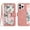 Pink, variant on TECH CIRCLE Classic Flower Case for iPhone 16 Pro Max 6.9" 2024, PU Leather Protective Lightweight Wallet Phone Case with Card Slots Shoulder Wrist Strap Fold Stand Portable Girl Cover,Darkblue