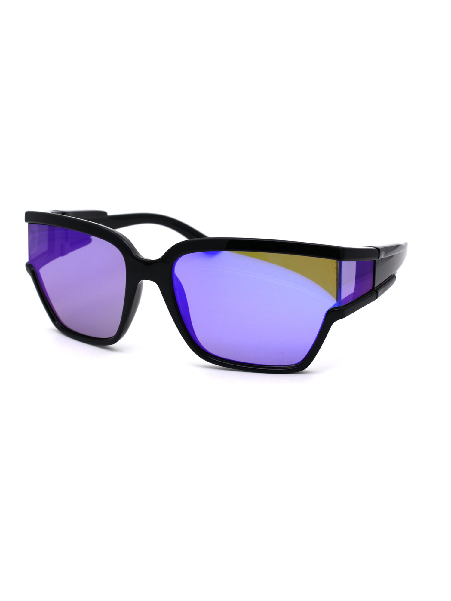 Womens Side Visor Shield Mirror Lens Plastic Funky Sunglasses 