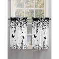thumbnail image 5 of Black Spring Botanical Bathroom Window Curtain, Weeping Eucalyptus Butterfly Light Filtering Coffee Kitchen Curtains, Bedroom Living Room Curtains 2 Panel 84"x54", 5 of 6