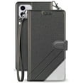 thumbnail image 1 of Black Infolio Wallet Case Credit Card Slot ID Cover, View Stand [with Wrist Strap Lanyard] for Apple iPhone 12 and iPhone 12 Pro (2020, 6.1" Model), 1 of 7